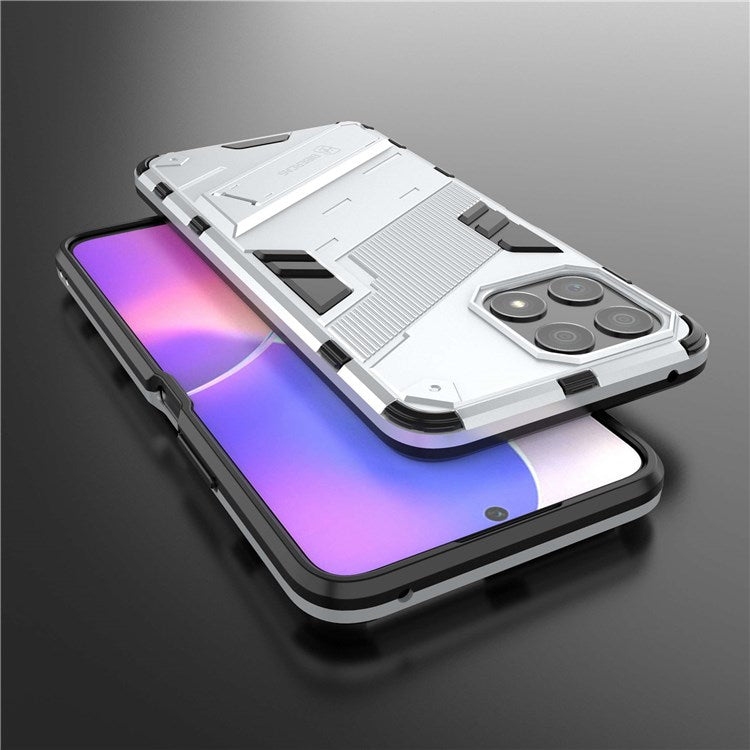 For Honor X30i Anti-fall Kickstand Function Combo PC + TPU Case Dual Layer Protective Mobile Phone Shell - White