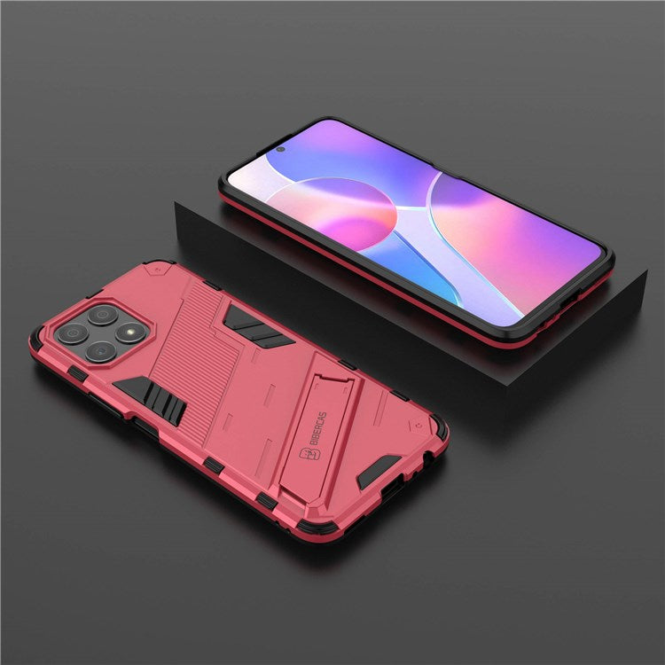 For Honor X30i Anti-fall Kickstand Function Combo PC + TPU Case Dual Layer Protective Mobile Phone Shell - Rose