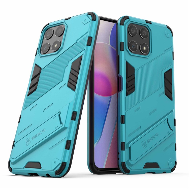 For Honor X30i Anti-fall Kickstand Function Combo PC + TPU Case Dual Layer Protective Mobile Phone Shell - Baby Blue