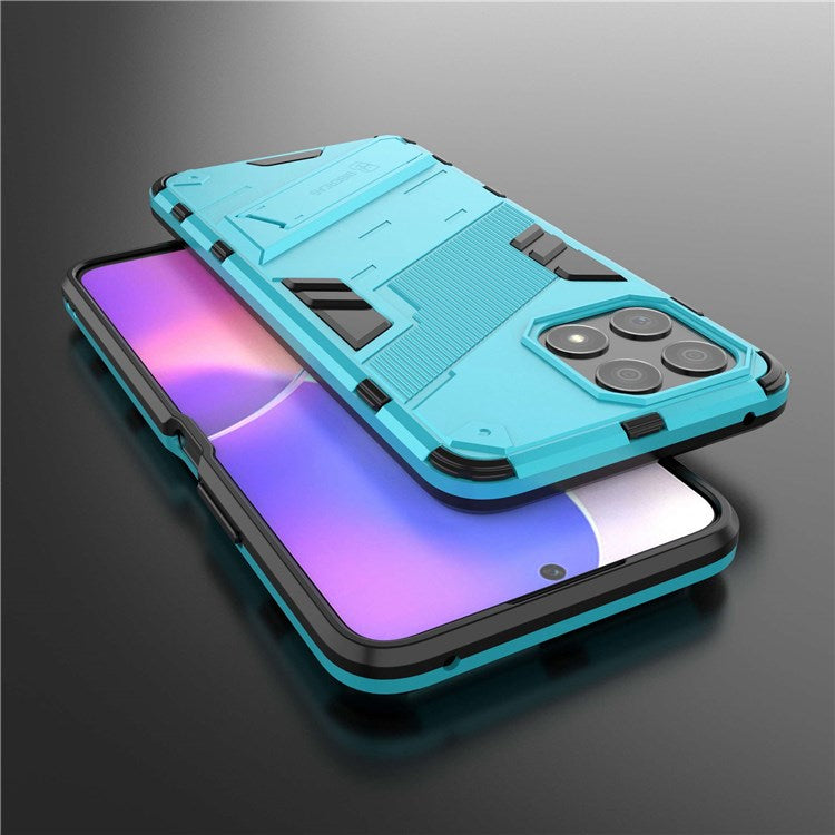 For Honor X30i Anti-fall Kickstand Function Combo PC + TPU Case Dual Layer Protective Mobile Phone Shell - Baby Blue