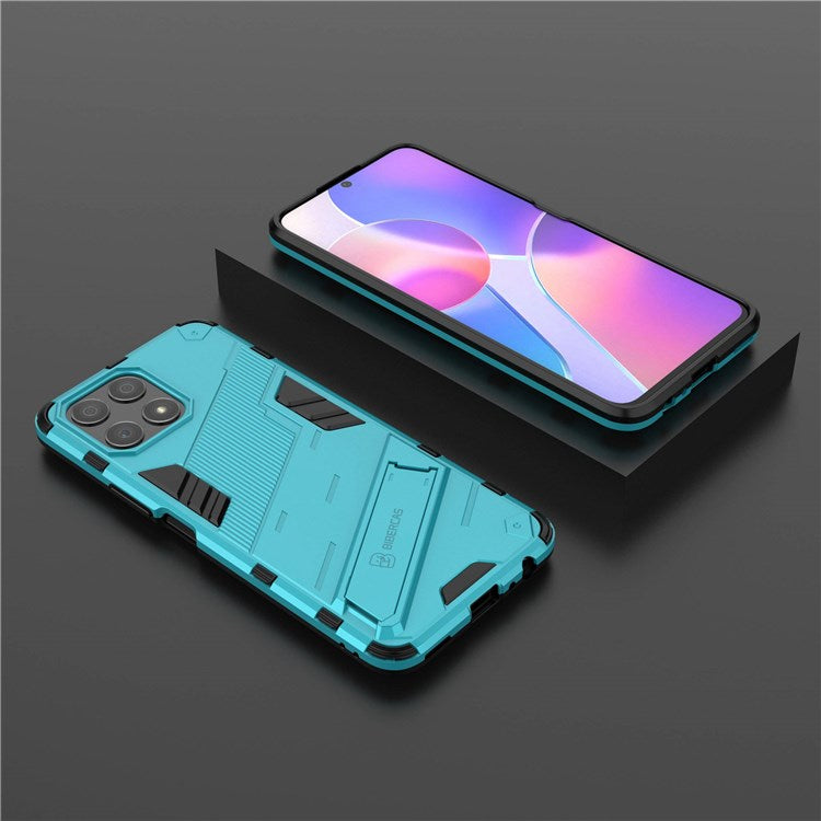 For Honor X30i Anti-fall Kickstand Function Combo PC + TPU Case Dual Layer Protective Mobile Phone Shell - Baby Blue