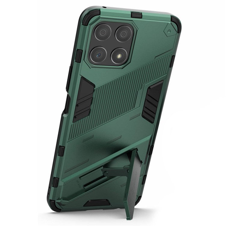 For Honor X30i Anti-fall Kickstand Function Combo PC + TPU Case Dual Layer Protective Mobile Phone Shell - Green