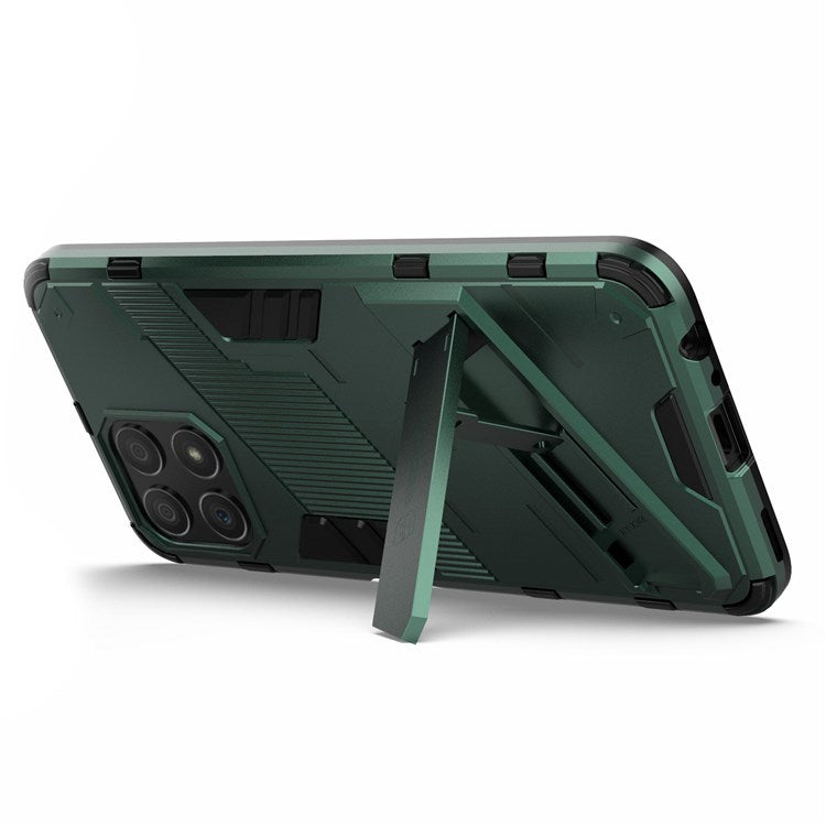 For Honor X30i Anti-fall Kickstand Function Combo PC + TPU Case Dual Layer Protective Mobile Phone Shell - Green
