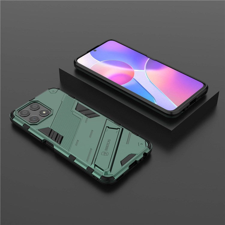 For Honor X30i Anti-fall Kickstand Function Combo PC + TPU Case Dual Layer Protective Mobile Phone Shell - Green