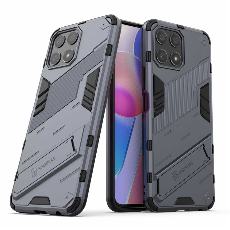 For Honor X30i Anti-fall Kickstand Function Combo PC + TPU Case Dual Layer Protective Mobile Phone Shell - Dark Blue