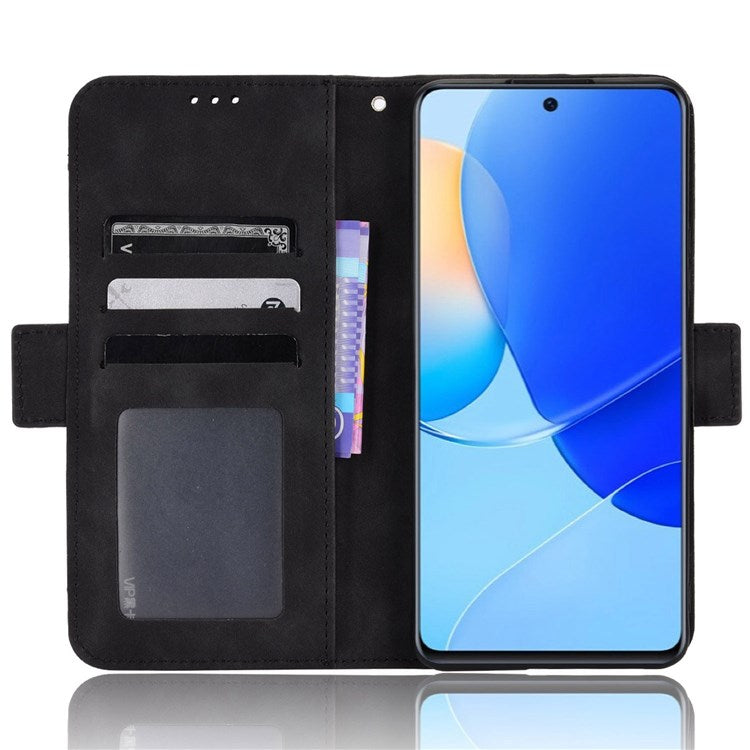For Honor 50 SE/Huawei nova 9 SE Smartphone Bag Case Magnetic Flip Wallet Style Stand Shockproof PU Leather Phone Cover - Black