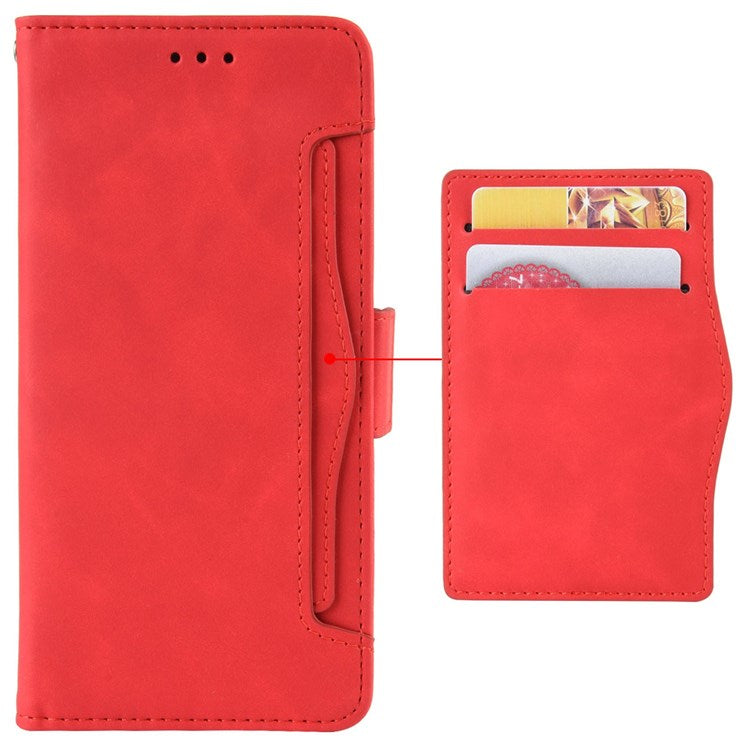 For Honor 50 SE/Huawei nova 9 SE Smartphone Bag Case Magnetic Flip Wallet Style Stand Shockproof PU Leather Phone Cover - Red