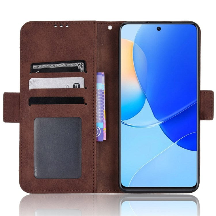 For Honor 50 SE/Huawei nova 9 SE Smartphone Bag Case Magnetic Flip Wallet Style Stand Shockproof PU Leather Phone Cover - Brown