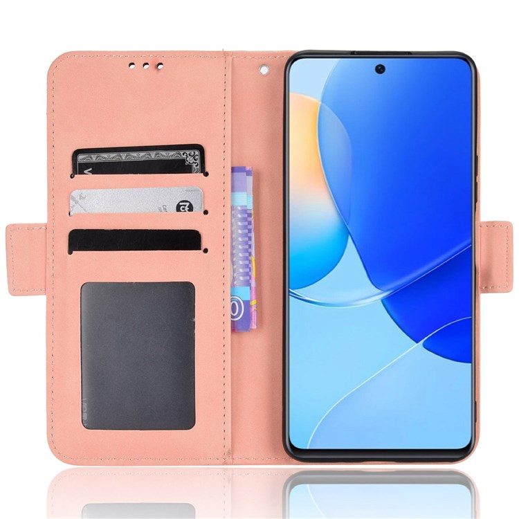 For Honor 50 SE/Huawei nova 9 SE Smartphone Bag Case Magnetic Flip Wallet Style Stand Shockproof PU Leather Phone Cover - Pink