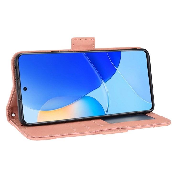 For Honor 50 SE/Huawei nova 9 SE Smartphone Bag Case Magnetic Flip Wallet Style Stand Shockproof PU Leather Phone Cover - Pink