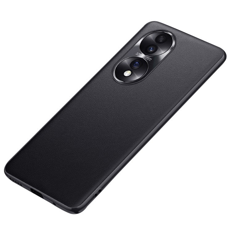 FUKELAI For Honor 70 5G Anti-drop Phone Case PU Leather + TPU + PC Hybrid Shell with Metal Lens Cover - Black
