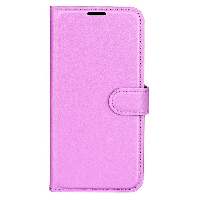 For Honor X30/Magic 4 Lite 5G Litchi Texture Phone Case Foldable Stand PU Leather Wallet Soft Shell Mobile Phone Cover - Purple