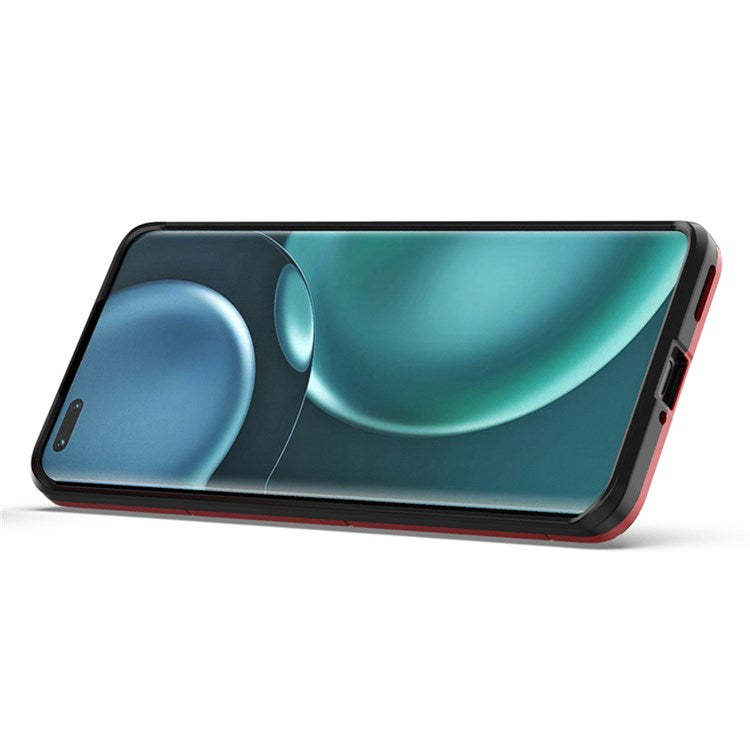 For Honor Magic4 Pro Wear-resistant TPU+PC Phone Case Military Grade Armor Ring Holder Kickstand Back Shell - Red