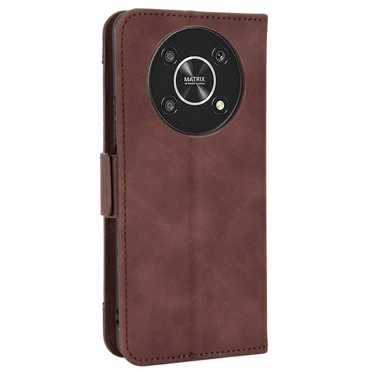 For Honor X9 4G/5G/Magic4 Lite 4G/5G/X30 5G PU Leather Flip Stand Case Magnetic Closure Multi-Card Slot Holder Wallet Cover - Brown