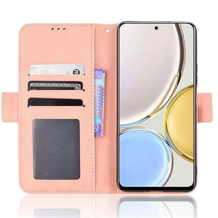 For Honor X9 4G/5G/Magic4 Lite 4G/5G/X30 5G PU Leather Flip Stand Case Magnetic Closure Multi-Card Slot Holder Wallet Cover - Pink