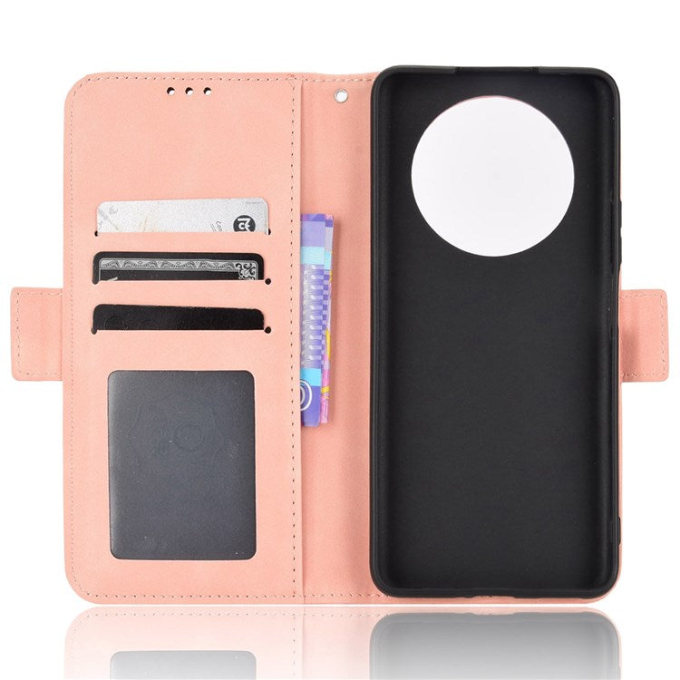 For Honor X9 4G/5G/Magic4 Lite 4G/5G/X30 5G PU Leather Flip Stand Case Magnetic Closure Multi-Card Slot Holder Wallet Cover - Pink