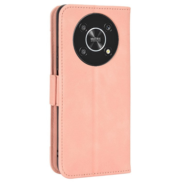 For Honor X9 4G/5G/Magic4 Lite 4G/5G/X30 5G PU Leather Flip Stand Case Magnetic Closure Multi-Card Slot Holder Wallet Cover - Pink
