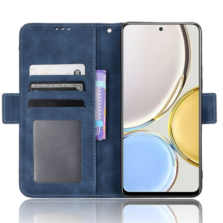 For Honor X9 4G/5G/Magic4 Lite 4G/5G/X30 5G PU Leather Flip Stand Case Magnetic Closure Multi-Card Slot Holder Wallet Cover - Blue