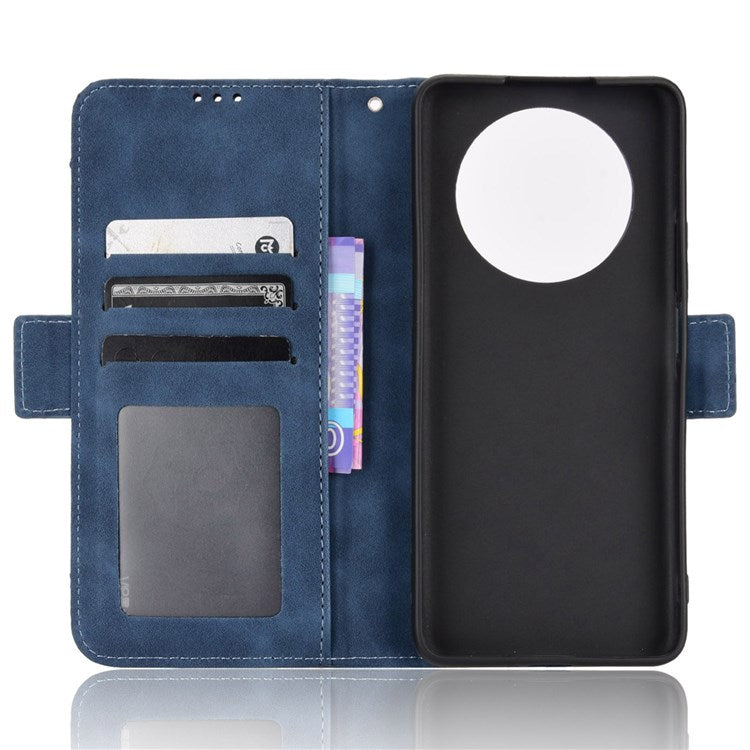 For Honor X9 4G/5G/Magic4 Lite 4G/5G/X30 5G PU Leather Flip Stand Case Magnetic Closure Multi-Card Slot Holder Wallet Cover - Blue