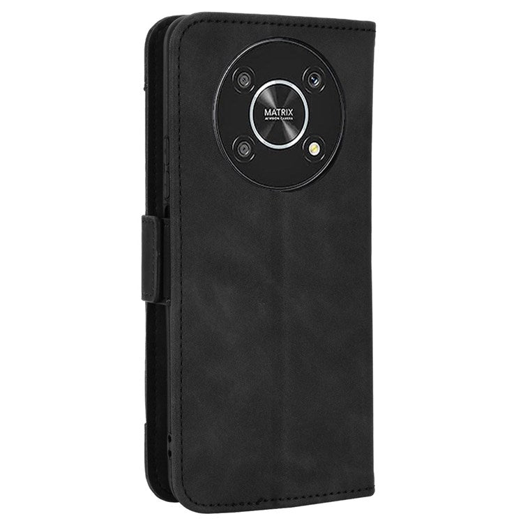 For Honor X9 4G/5G/Magic4 Lite 4G/5G/X30 5G PU Leather Flip Stand Case Magnetic Closure Multi-Card Slot Holder Wallet Cover - Black