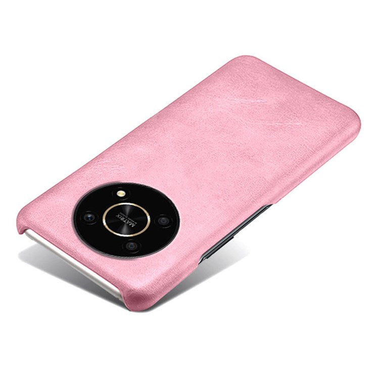 For Honor X30/Magic4 Lite 5G/X9 5G/X9 4G Slim Thin Phone Cover Scratch-resistant Textured PU Leather Coated PC Phone Case - Rose Gold