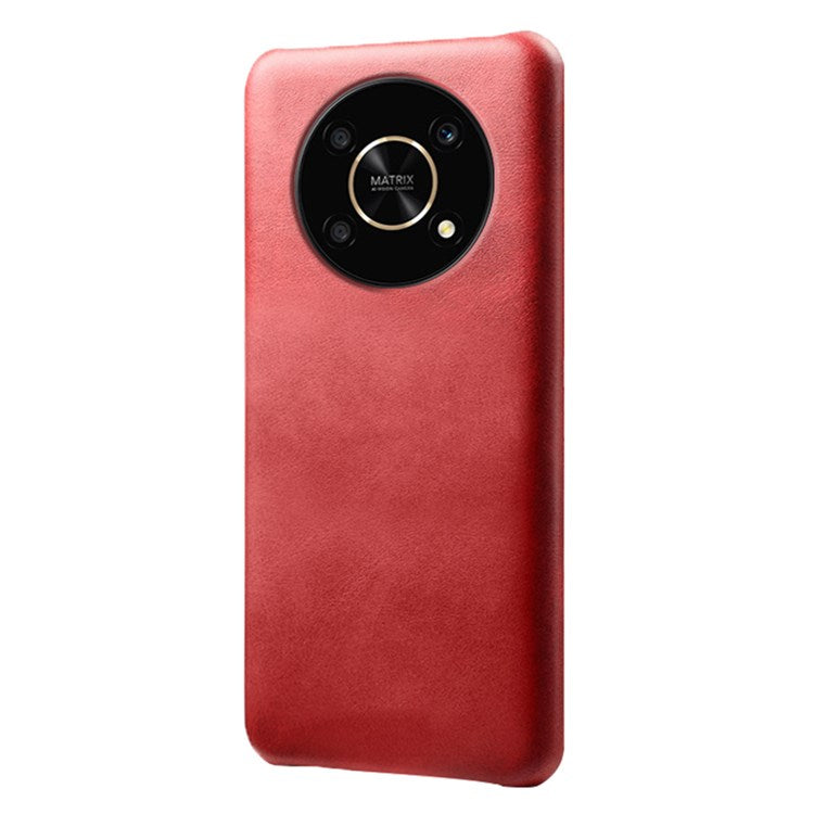 For Honor X30/Magic4 Lite 5G/X9 5G/X9 4G Slim Thin Phone Cover Scratch-resistant Textured PU Leather Coated PC Phone Case - Red