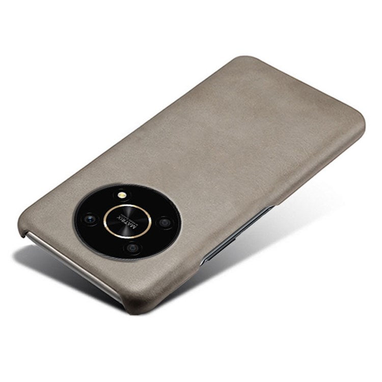 For Honor X30/Magic4 Lite 5G/X9 5G/X9 4G Slim Thin Phone Cover Scratch-resistant Textured PU Leather Coated PC Phone Case - Grey