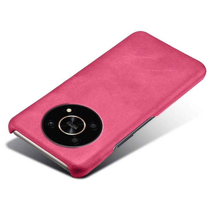 For Honor X30/Magic4 Lite 5G/X9 5G/X9 4G Slim Thin Phone Cover Scratch-resistant Textured PU Leather Coated PC Phone Case - Rose