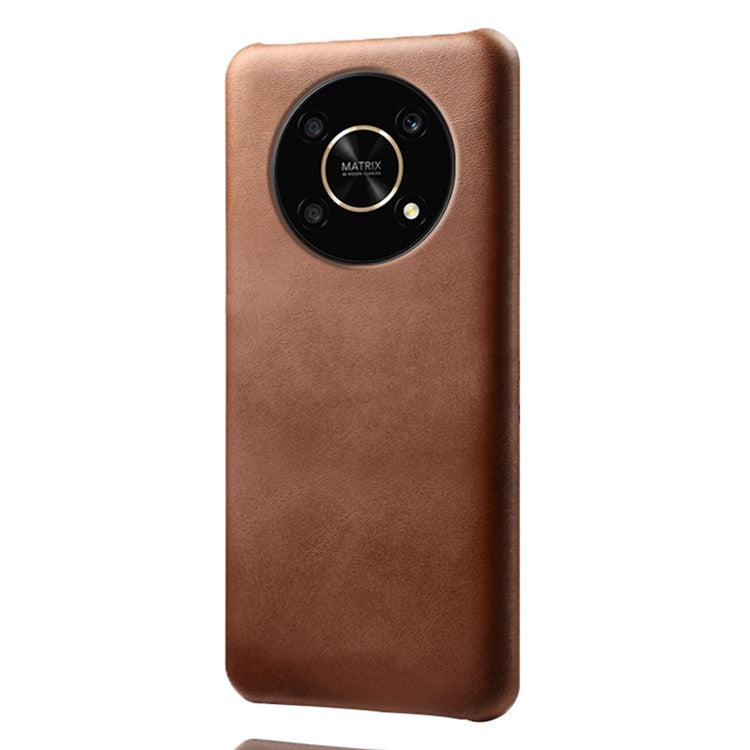 For Honor X30/Magic4 Lite 5G/X9 5G/X9 4G Slim Thin Phone Cover Scratch-resistant Textured PU Leather Coated PC Phone Case - Brown