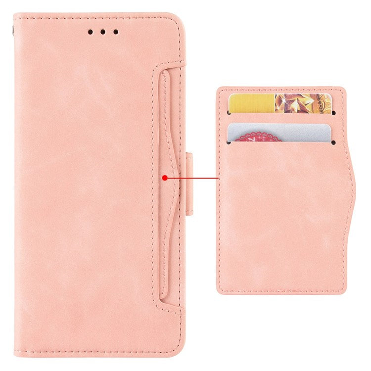 Multiple Card Slots PU Leather Phone Case for Honor Magic4 Pro 5G, Wallet Stand Double Magnetic Clasp Cover - Pink