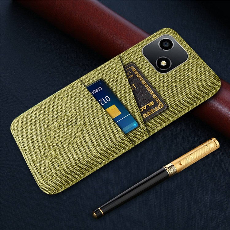 For Honor Play 30 5G Anti-scratch Phone Case Cloth Texture Shockproof Dual Card Slots PC Protective Cover - Yellow