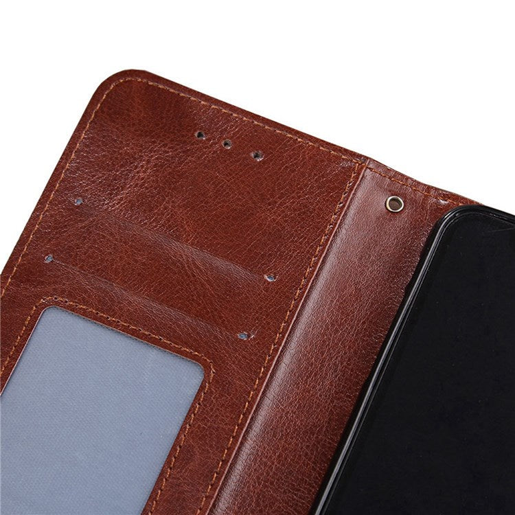 For Honor 70 5G Anti-fall PU Leather Wallet Case Stand Function Magnetic Closure Shockproof Flip Folio Cover - Black