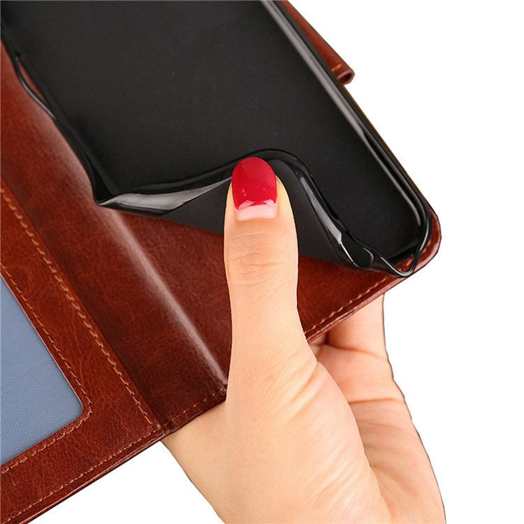 For Honor 70 5G Anti-fall PU Leather Wallet Case Stand Function Magnetic Closure Shockproof Flip Folio Cover - Black