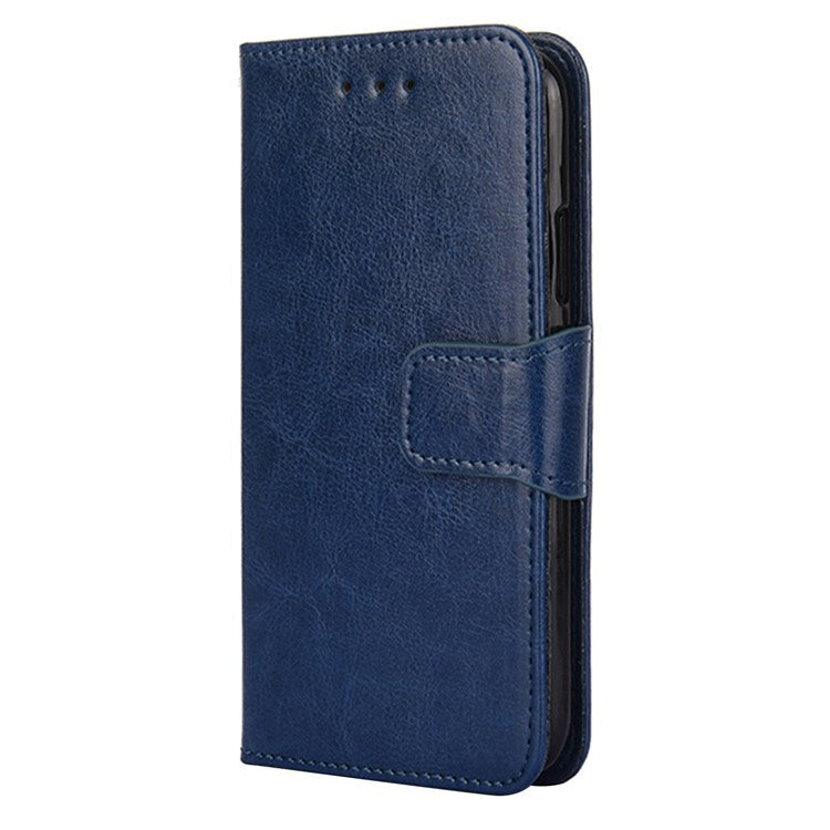 For Honor 70 5G Anti-fall PU Leather Wallet Case Stand Function Magnetic Closure Shockproof Flip Folio Cover - Sapphire