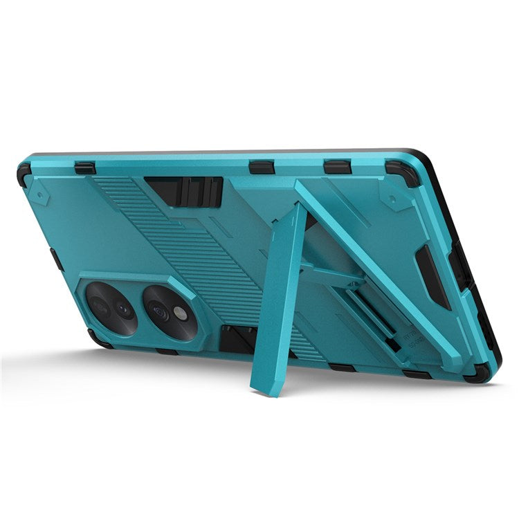 For Honor 70 5G Wear-resistant TPU+PC Shock Absorption Cover Kickstand Phone Case Protector - Baby Blue