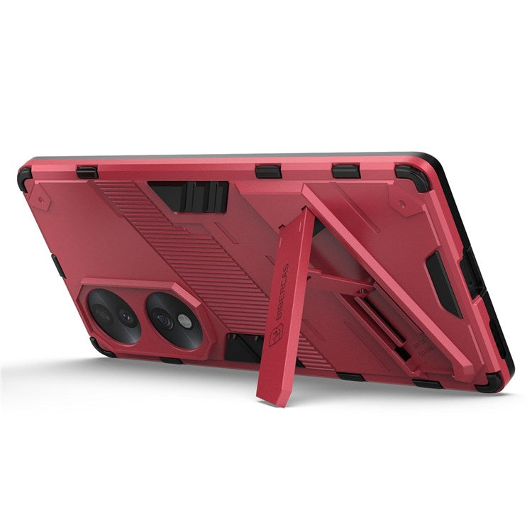 For Honor 70 5G Wear-resistant TPU+PC Shock Absorption Cover Kickstand Phone Case Protector - Rose