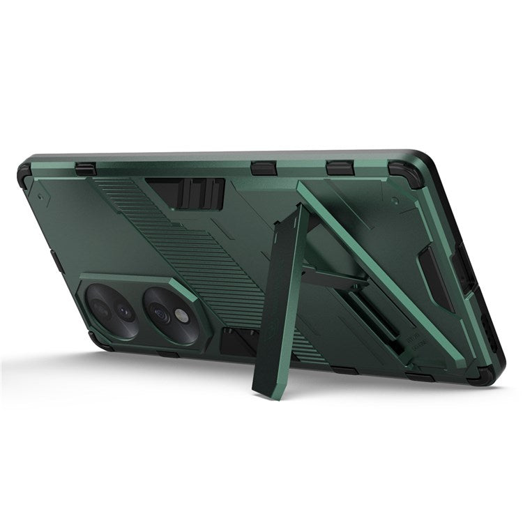 For Honor 70 5G Wear-resistant TPU+PC Shock Absorption Cover Kickstand Phone Case Protector - Green