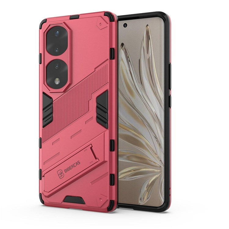 For Honor 70 Pro 5G Shock Absorption Drop-proof TPU+PC Cover Kickstand Anti-scratch Cell Phone Case - Rose
