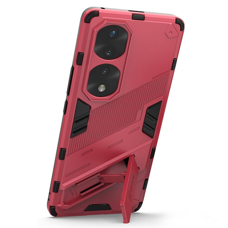 For Honor 70 Pro 5G Shock Absorption Drop-proof TPU+PC Cover Kickstand Anti-scratch Cell Phone Case - Rose
