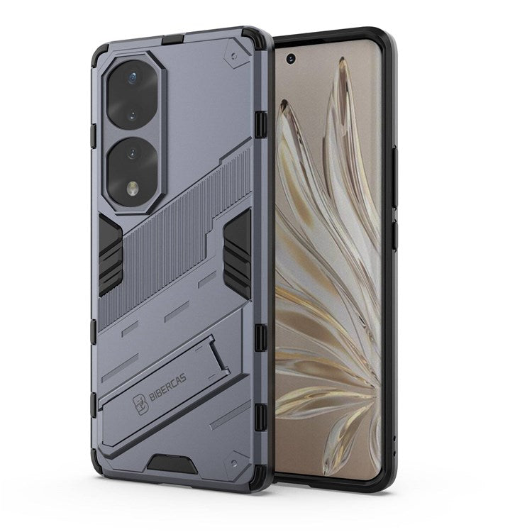 For Honor 70 Pro 5G Shock Absorption Drop-proof TPU+PC Cover Kickstand Anti-scratch Cell Phone Case - Dark Blue