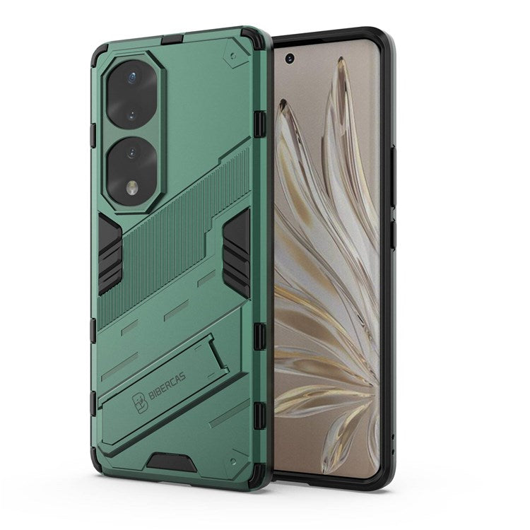 For Honor 70 Pro 5G Shock Absorption Drop-proof TPU+PC Cover Kickstand Anti-scratch Cell Phone Case - Green