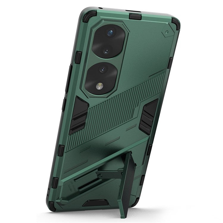 For Honor 70 Pro 5G Shock Absorption Drop-proof TPU+PC Cover Kickstand Anti-scratch Cell Phone Case - Green