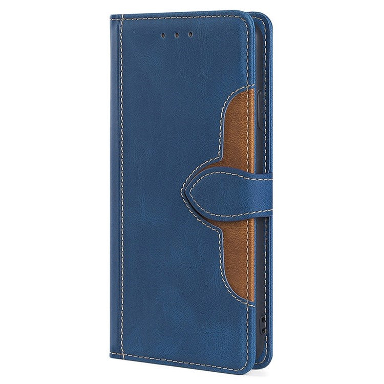 For Honor 70 5G Anti-scratch PU Leather Phone Wallet Flip Case Straw Hat Pattern Magnetic Clasp Drop-proof Cover Skin-touch Feeling Stand - Blue