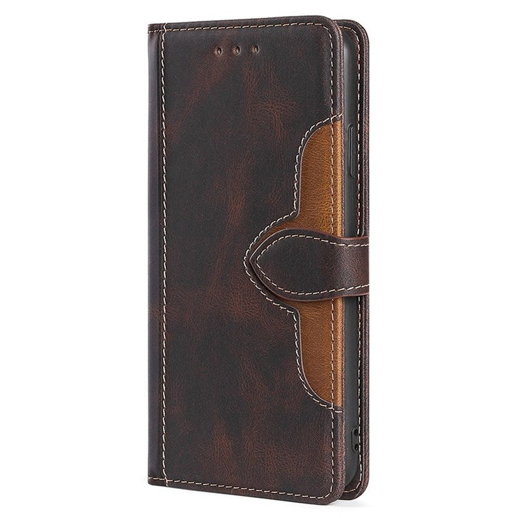 For Honor 70 5G Anti-scratch PU Leather Phone Wallet Flip Case Straw Hat Pattern Magnetic Clasp Drop-proof Cover Skin-touch Feeling Stand - Brown