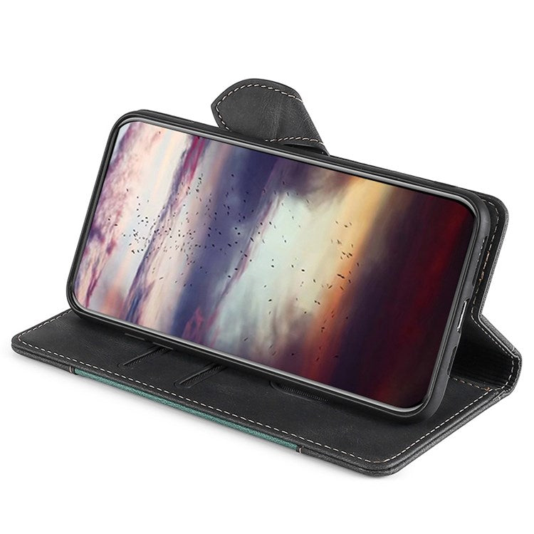 For Honor 70 5G Anti-scratch PU Leather Phone Wallet Flip Case Straw Hat Pattern Magnetic Clasp Drop-proof Cover Skin-touch Feeling Stand - Black