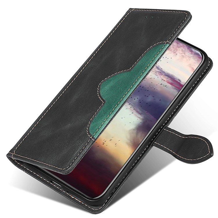 For Honor 70 5G Anti-scratch PU Leather Phone Wallet Flip Case Straw Hat Pattern Magnetic Clasp Drop-proof Cover Skin-touch Feeling Stand - Black
