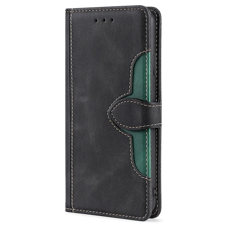 For Honor 70 5G Anti-scratch PU Leather Phone Wallet Flip Case Straw Hat Pattern Magnetic Clasp Drop-proof Cover Skin-touch Feeling Stand - Black