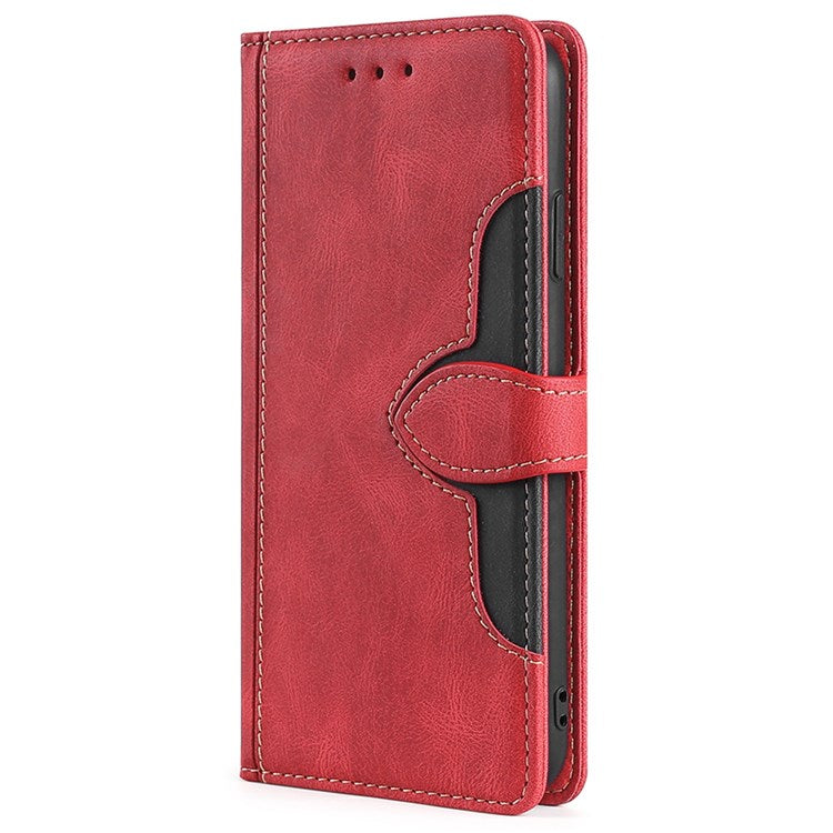 For Honor 70 5G Anti-scratch PU Leather Phone Wallet Flip Case Straw Hat Pattern Magnetic Clasp Drop-proof Cover Skin-touch Feeling Stand - Red