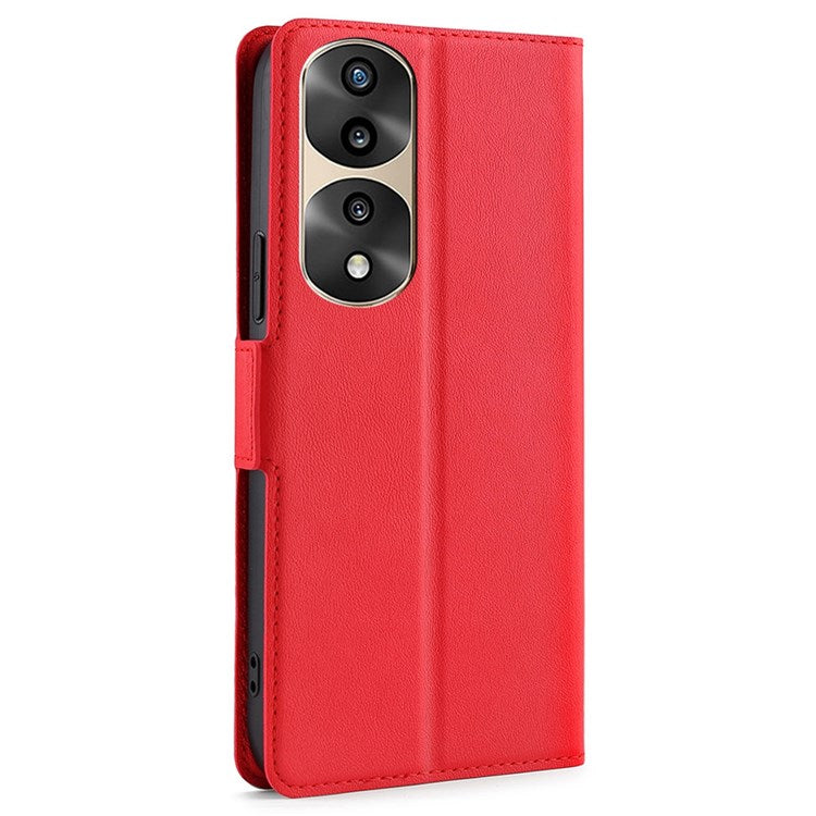 For Honor 70 Pro 5G/70 Pro+ 5G Side Magnetic Clasp Stand Phone Cover PU Leather Card Slot Shockproof Case - Red