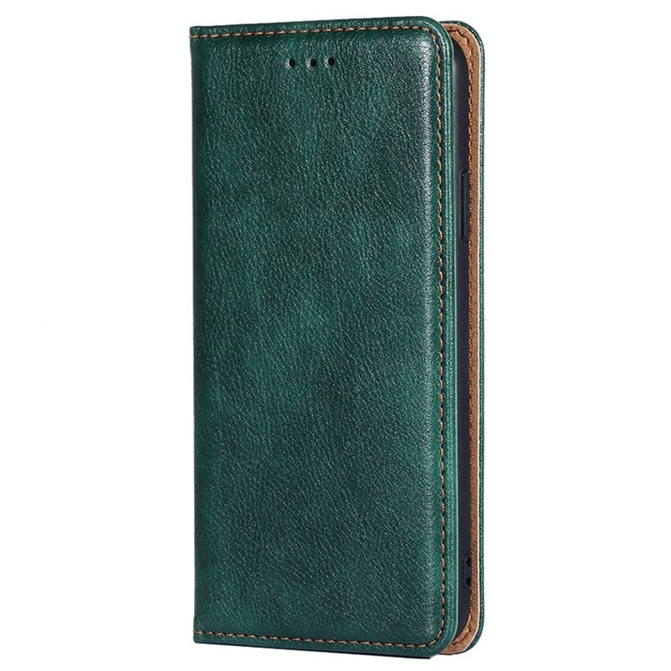 PU Leather Anti-scratch Stand Wallet Case for Honor 70 5G, Magnetic Auto-absorbed Protective Phone Cover - Green